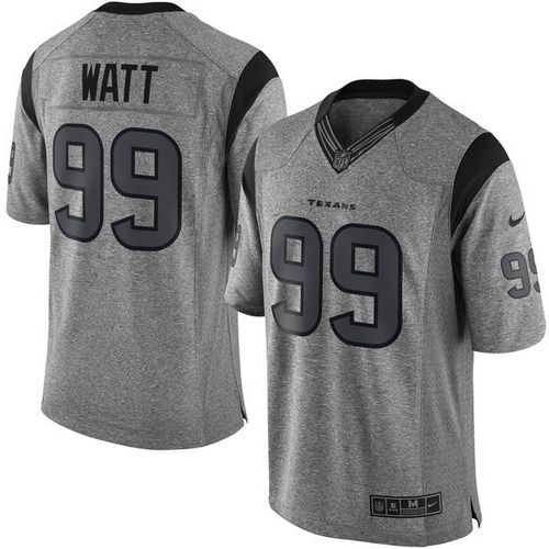 Nike Texans #99 J.J. Watt Gray Men's Stitched NFL Limited Gridiron Gray Jersey